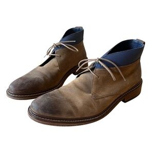 COLE HAAN COLTON CHUKKA BOOT MEN 9 BROWN LEATHER OILED BLUE BAND C11771 CLASSIC
